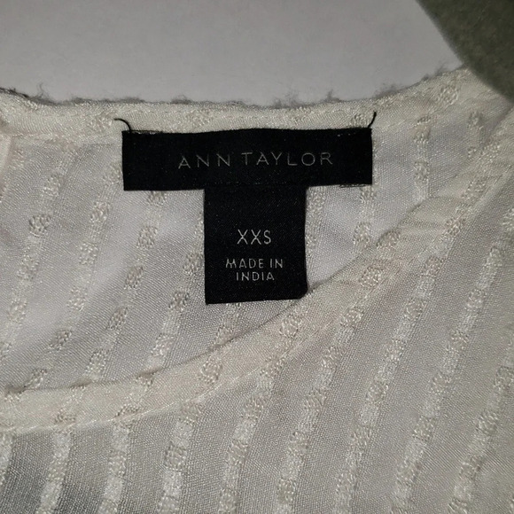 Ann Taylor Blouse Top XXS Cottage Minimalist Prairie Victorian Short Sleeves - Picture 11 of 13